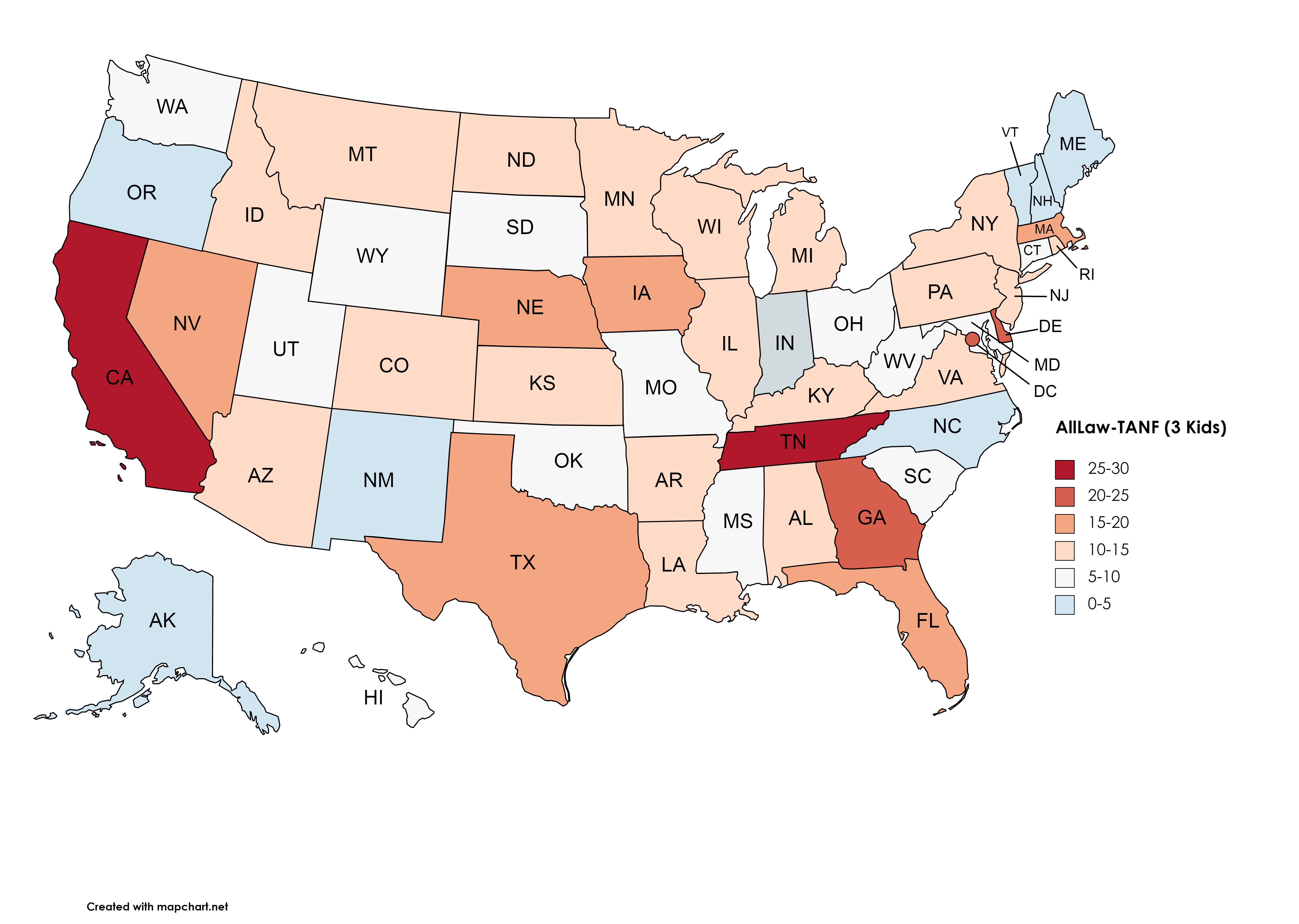 PERCENT OF NCP INCOME THAT EXCEEDS TANF BENEFITS